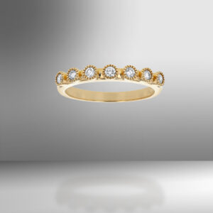 Beautiful yellow gold 18 kt diamond ring