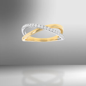 Criss Cross Yellow Diamond Ring