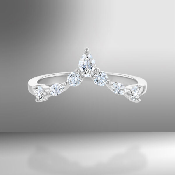V shaped Luxurious Diamond Rings Design white