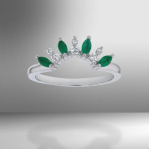 green stone diamond ring