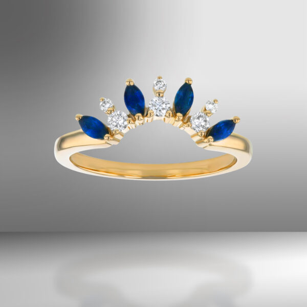blue stone diamond gold ring